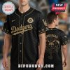 Dodgers baseball jersey in black and gold. 'Dodgers' text. 'ORRENGALL' on back with dragon art!