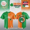 Irish Heritage Night Orioles jersey: green/orange, baseball logo, text 'Irish Heritage Night', 'Irish Pride', 'Baltimore Orioles'.!