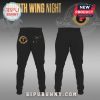 Black lounge pants with gold 'T' logo, dragon art. 
