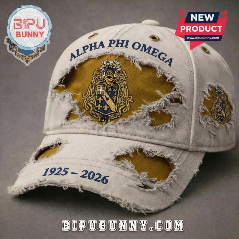 Alpha Phi Omega Crest Premium Distressed Fraternity Baseball Cap