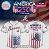 America 250 Braves baseball jersey design featuring US flag and the years 1776-2026.!