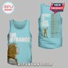 Light blue tank top: Ani DiFranco 'Spirit of Love Tour'. Features tour dates and a silhouette image of the artist in tan.!