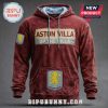 Burgundy hoodie with Aston Villa logo and 'Up The Villa' text design.!