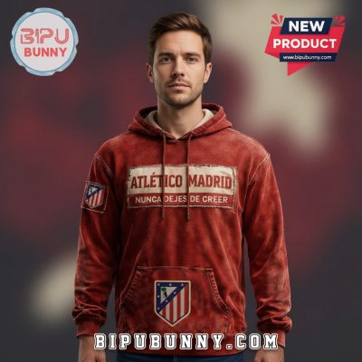 Atletico Madrid Nunca Dejes Vintage Style Graphic Hoodie