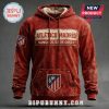 Red Atlético Madrid hoodie with the team name and crest. 'Nunca Dejes De Creer' text.!