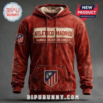 Atletico Madrid Nunca Dejes Vintage Style Graphic Hoodie