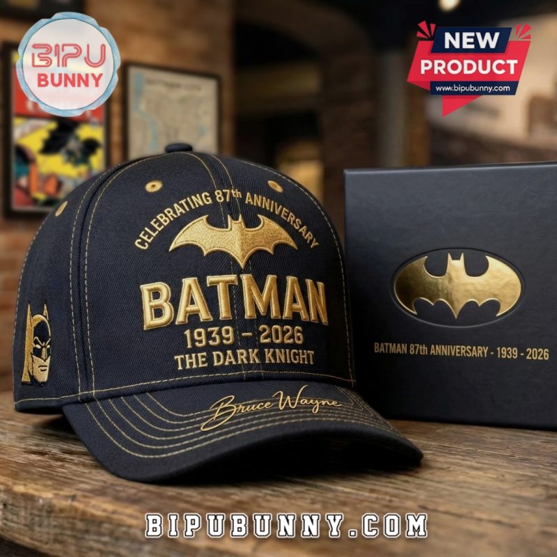 Batman 87th Anniversary Dark Knight Gold Edition Embroidered Baseball Cap