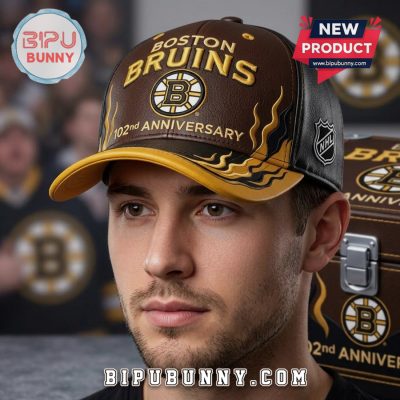Boston Bruins 102nd Anniversary Premium Edition Leather Look Cap