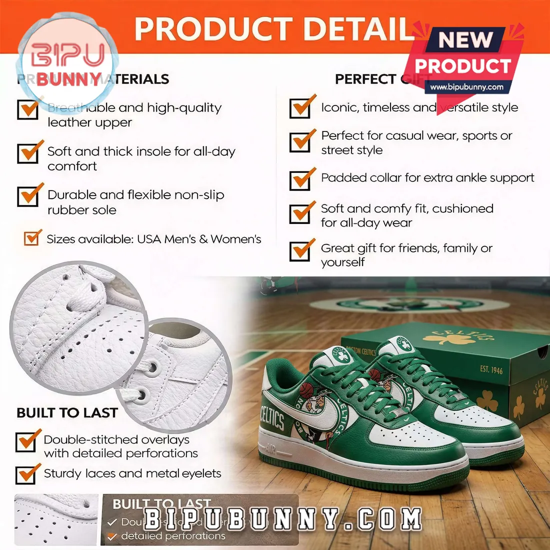 Boston Celtics Custom Team Logo Green And White Air Force 1 Sneakers Boston Celtics Custom Team Logo Green And White Air Force 1 Sneakers