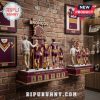 Brisbane Broncos Legacy Edition figurine featuring players with jersey numbers 7, 6, and 1 plus a girl and a coach figure.!
