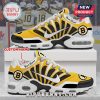 Yellow, black, and white sneakers with a hockey team design and 'Your Name' text! Custom shoes!