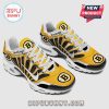 Yellow & black shoes show Boston Bruins logo; white Nike swoosh. Text: Your Name.!
