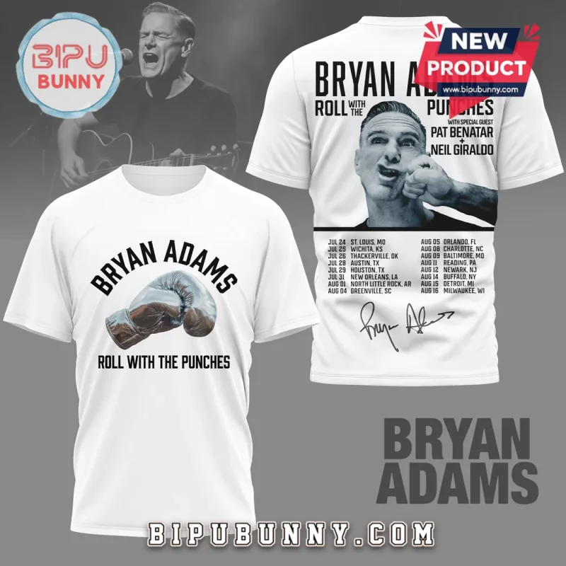 Bryan Adams Roll With The Punches Concert Tour Graphic T-Shirt