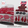 Gray beanie with red BTS World Tour Arirang graphic and member names. Fan merch!