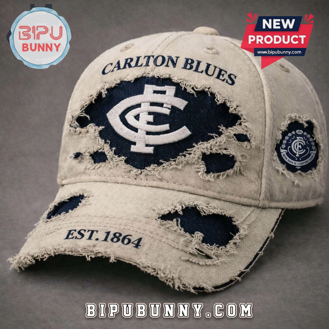 Carlton Blues Distressed Logo – Est. 1864 – Sports Fan Baseball Cap Carlton Blues Distressed Logo – Est. 1864 – Sports Fan Baseball Cap