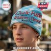 Light blue beanie with clouds, red text: Charlie Puth presents: the Whatevers Clever! World Tour!