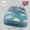 Light blue beanie with clouds, text: Charlie Puth presents: the Whatever's Clever! World Tour in red embroidery!