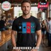 T-shirt design with Charlotte FC, Panthers, Checkers, and Hornets logos over blue, red and teal stripes!