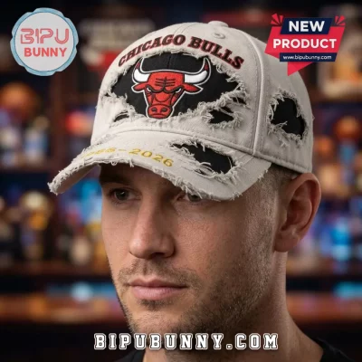 Chicago Bulls 60th Anniversary Distressed Vintage Baseball Cap