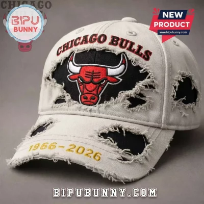 Chicago Bulls 60th Anniversary Distressed Vintage Baseball Cap