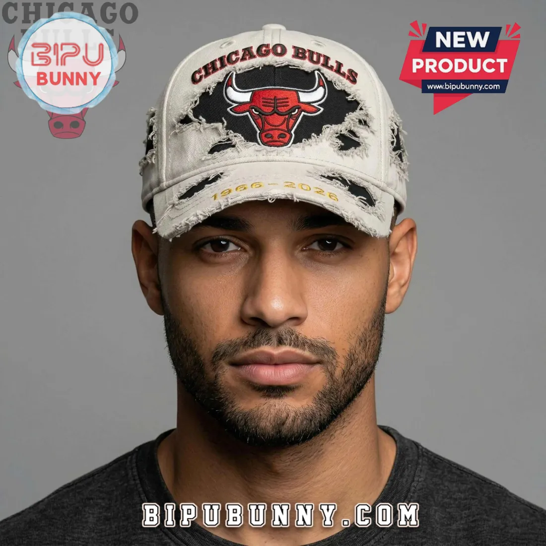 Chicago Bulls 60th Anniversary Distressed Vintage Baseball Cap Chicago Bulls 60th Anniversary Distressed Vintage Baseball Cap