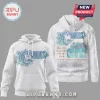 White hoodie with the text: C(hiodos) The It's Not You It's Me Tour North America Summer 2026 plus city names!