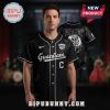 Black baseball jersey with 'Guardians' and band logo, plus ship graphic on the back.!