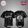 Black baseball jersey with Guardians text, the letter C, and The Black Parade ship design.!