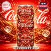 Red Coca-Cola 140 Years can design: 1886-2026 text! Retro Coca-Cola bottle art!