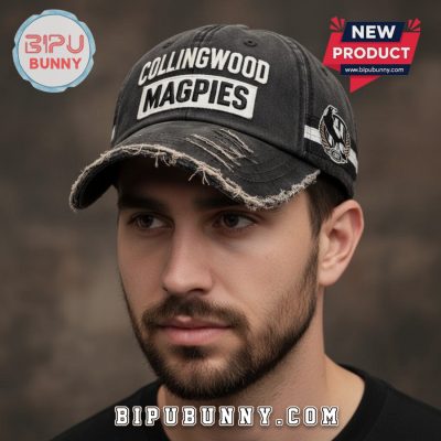 Collingwood Magpies Vintage Distressed Washed Cotton Baseball Cap Collingwood Magpies Vintage Distressed Washed Cotton Baseball Cap