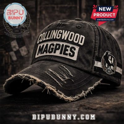 Collingwood Magpies Vintage Distressed Washed Cotton Baseball Cap