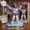 Connor Hellebuyck figurine in USA hockey gear with an American flag and 2026 Olympics gold medal around his neck.!