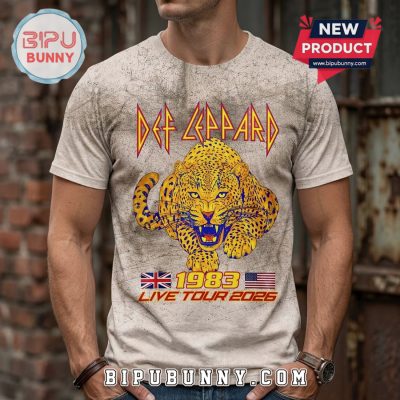 Def Leppard 1983 Live Tour 2026 3D Premium Graphic T-Shirt