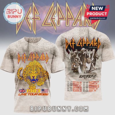 Def Leppard 1983 Live Tour 2026 3D Premium Graphic T-Shirt