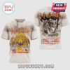 Def Leppard tee: Tan w/ graphics. 'Def Leppard' text, leopard, tour dates. Flags!