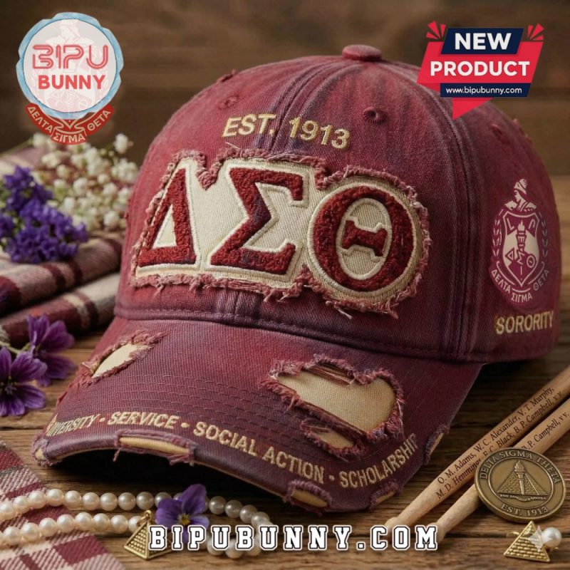 Delta Sigma Theta Sorority Founded 1913 Embroidered Premium Cap