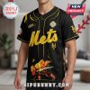 Black Mets baseball jersey! Gold accents, anime art, cool baseball uniform!