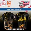 Black Mets baseball jersey with Demon Slayer anime art! Features yellow accents and 'Mets' text!