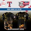Black Demon Slayer baseball jersey featuring Zenitsu & Texas Rangers logo! Anime shirt.!