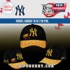 Black cap featuring Demon Slayer art, a yellow Yankees logo, and a yellow triangle pattern on the brim!
