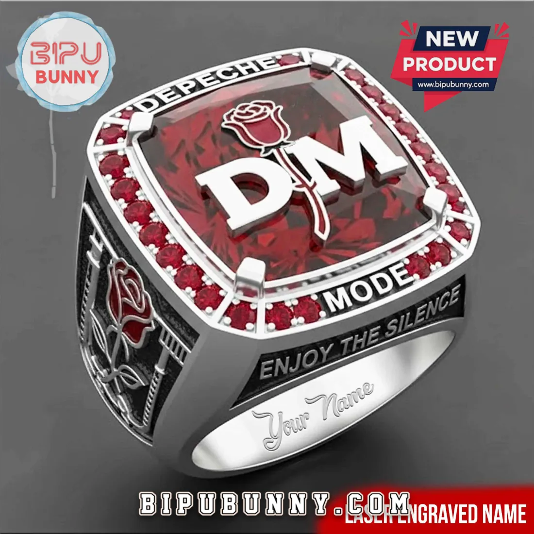 Depeche Mode Enjoy The Silence Personalized Custom Name Ring Depeche Mode Enjoy The Silence Personalized Custom Name Ring