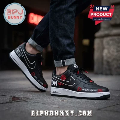 Depeche Mode Violator Red Rose Custom Black Air Force 1 Sneakers