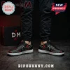 Black sneakers with red rose & DEPECHE 300 text! Cool custom design!