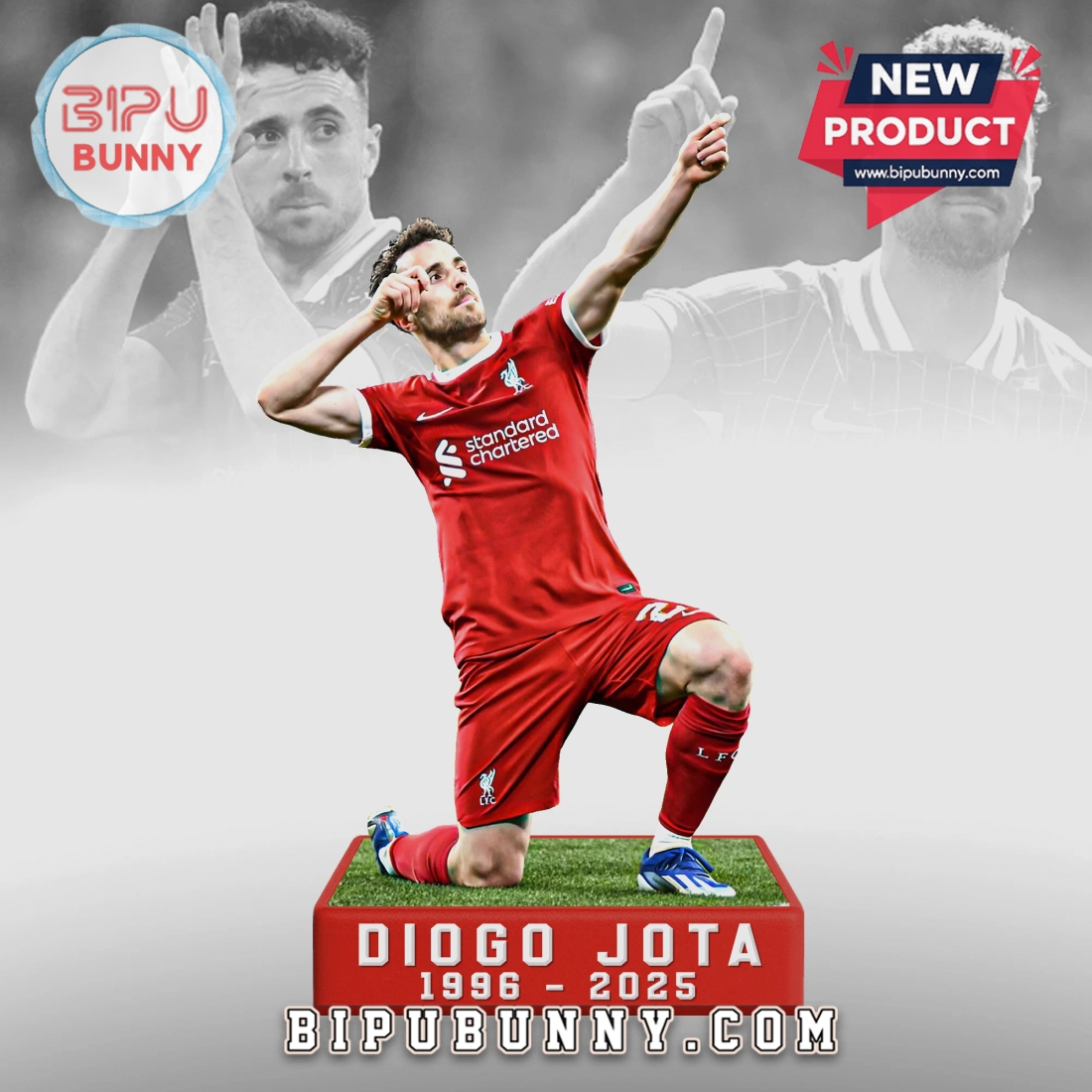 Diogo Jota Liverpool FC 3D Premium Soccer Legend Display Figurine Diogo Jota Liverpool FC 3D Premium Soccer Legend Display Figurine