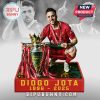 Diogo Jota artwork featuring soccer player with the Premier League trophy and text 'Diogo Jota 1996-2025'.!