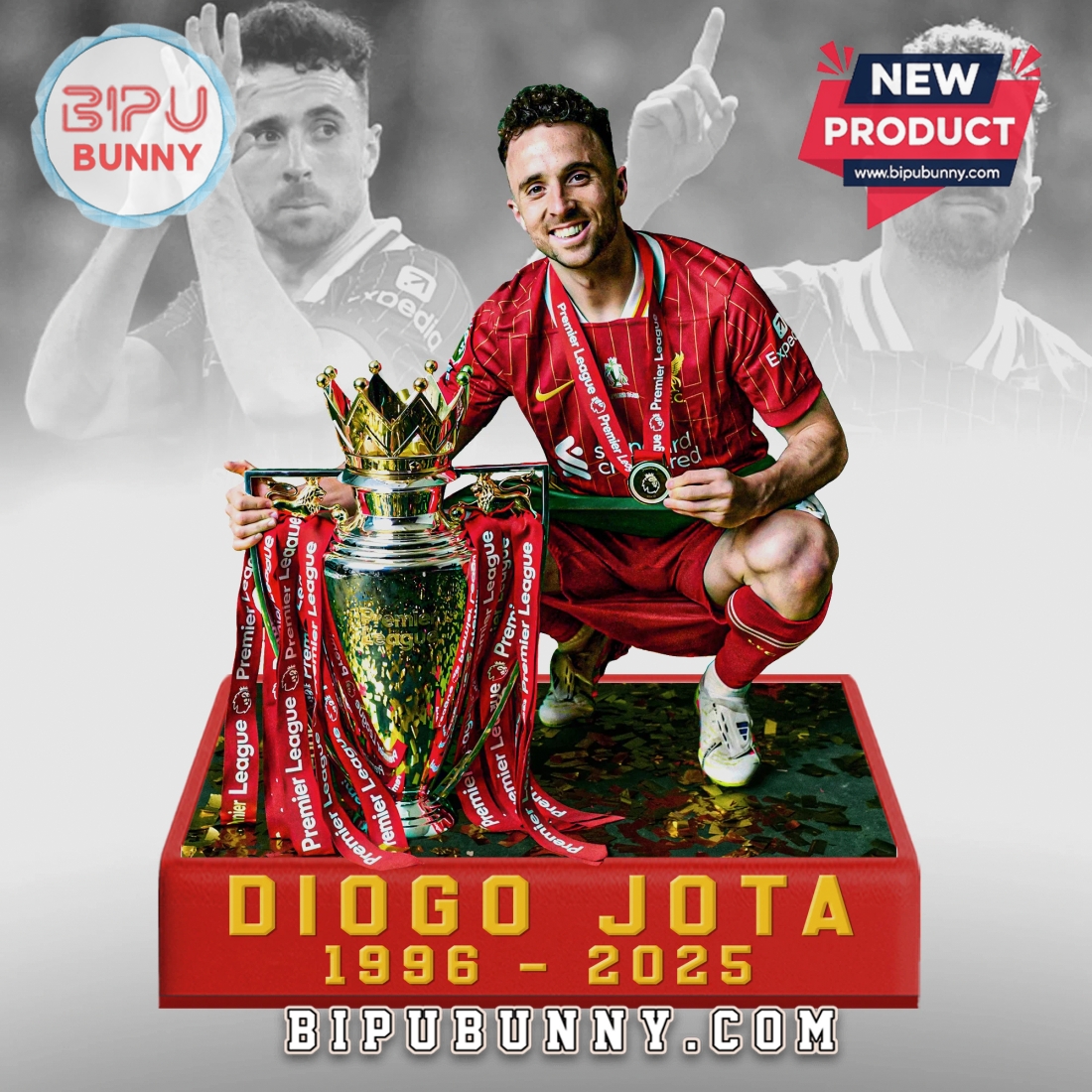 Diogo Jota Liverpool FC Premier League Winner 3D Collectible Figurine Diogo Jota Liverpool FC Premier League Winner 3D Collectible Figurine