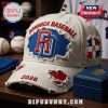 Dominica Baseball cap. White distressed style, blue, red, and white Dominican flag. Text: DOMINICA BASEBALL, 2026, RD logo.!