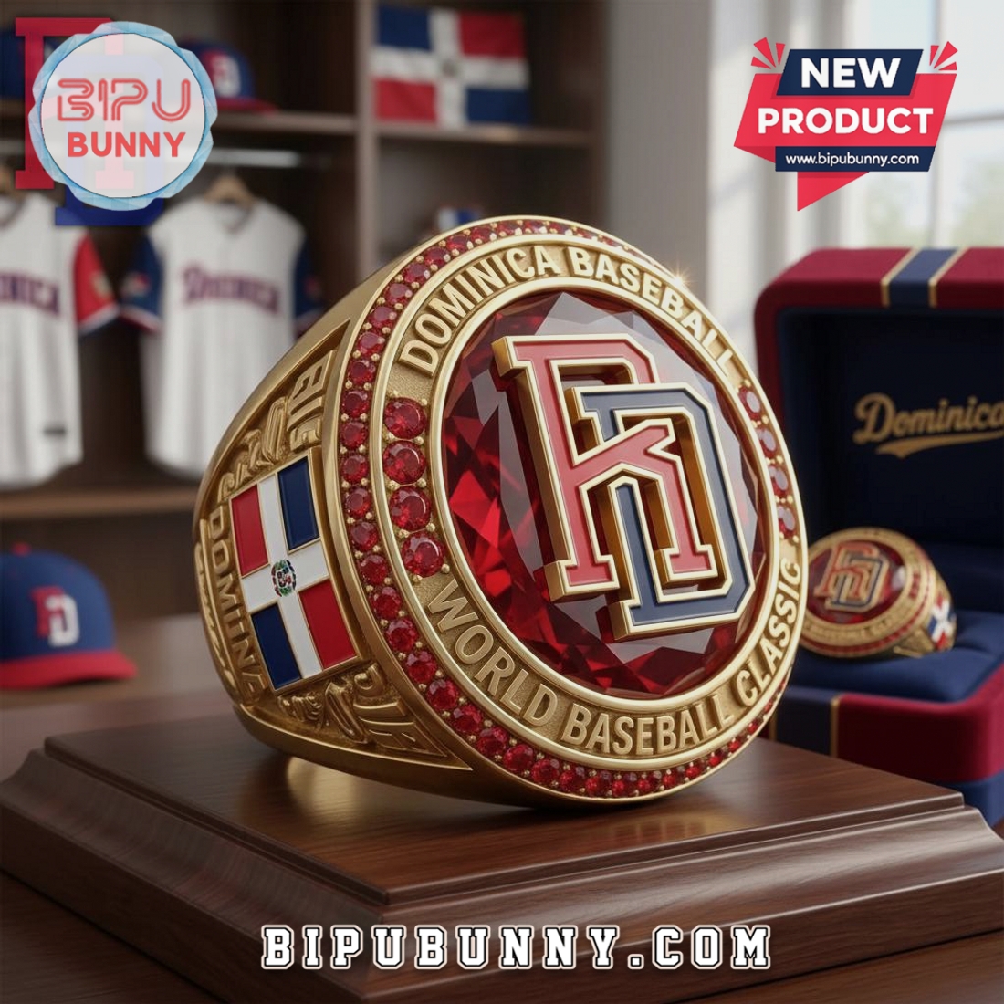 Dominica Baseball World Classic Ring – Limited Edition Gold Gemstone Ring Dominica Baseball World Classic Ring – Limited Edition Gold Gemstone Ring