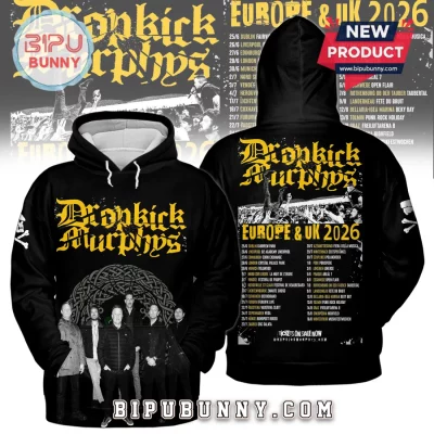 Dropkick Murphys Europe And UK Tour 2026 Official Concert T-Shirt