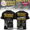Black Dropkick Murphys band tee with yellow gothic text, band members, concert crowd, Europe & UK 2026 tour dates!